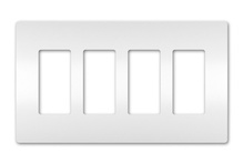 radiant® 4-Gang Screwless Wall Plate, White radiant® 4-Gang Screwless Wall Plate, White