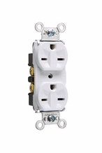Heavy Duty Spec Grade Receptacles, Back and Side Wire, 15A, 250V, White