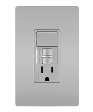 radiant® Combination Single Pole Switch and Tamper-Resistant 15A Duplex Self-Test GFCI Receptacles with SafeLock® Protection, Gray