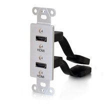 Dual HDMI® Pass Through Decorative Wall Plate - Aluminum Dual HDMI® Pass Through Decorative Wall Plate - Aluminum