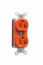 PlugTail® Isolated Ground Spec Grade Receptacles, 20A, 125V, Orange PlugTail® Isolated Ground Spec Grade Receptacles, 20A, 125V, Orange
