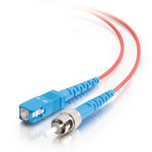 Discontinued - 32.8ft (10m) SC-ST 9/125 OS2 Simplex Single-Mode Fiber Optic Cable - Plenum CMP-Rated - Red
