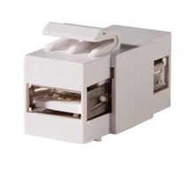 Keystone, USB Type A-A, Feed-Thru, Fog White Keystone, USB Type A-A, Feed-Thru, Fog White