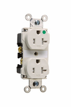 20A 125V Hospital-Grade Tamper-Resistant Duplex Receptacle, Back and Side Wire, Ivory