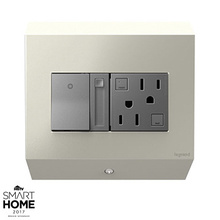 Discontinued - adorne® Control Box with Paddle™ Dimmer and 15A GFCI Outlet, Titanium
