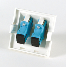 Series II Module, 2-SC Simplex (2 Fibers) Multimode, Aqua adapters, 45 degree exit Series II Module, 2-SC Simplex (2 Fibers) Multimode, Aqua adapters, 45 degree exit