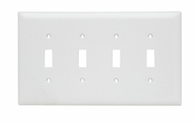 TradeMaster® Jumbo 4-Gang Nylon Wall Plate, 4 Toggle Switch Openings, White TradeMaster® Jumbo 4-Gang Nylon Wall Plate, 4 Toggle Switch Openings, White