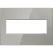 adorne® Brushed Stainless 3-Gang Screwless Wall Plate