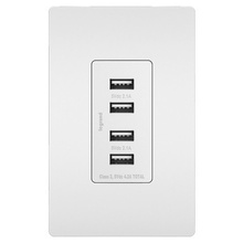 radiant® 4.2A Quad Type A USB Charger, White radiant® 4.2A Quad Type A USB Charger, White