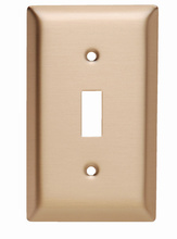 Discontinued - Discontinued - Toggle Switch Openings, One Gang, Brushed Bronze