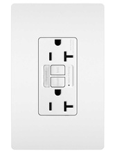 radiant® Tamper-Resistant 20A Duplex Self-Test GFCI Receptacles with SafeLock® Protection and Night Light, White radiant® Tamper-Resistant 20A Duplex Self-Test GFCI Receptacles with SafeLock® Protection and Night Light, White