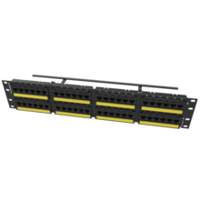 Category 6A TechChoice Flat Patch Panel 48 Port 2RU Black Category 6A TechChoice Flat Patch Panel 48 Port 2RU Black