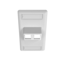 SINGLE GANG HDJ ANGLED FACEPLATE, 2 PORT, WHITE