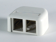 TracJack Plastic Surface Mount Box for Two TracJacks Single Sided, with Cover, Fog White TracJack Plastic Surface Mount Box for Two TracJacks Single Sided, with Cover, Fog White