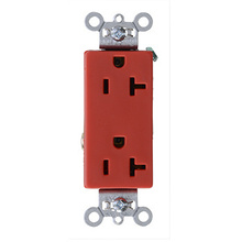 20A 125V Heavy Duty Spec-Grade Decorator Duplex Receptacle, Back and Side Wire, Red