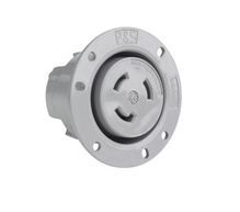 30A Non-NEMA 3 Wire Flanged Outlet, Gray 30A Non-NEMA 3 Wire Flanged Outlet, Gray