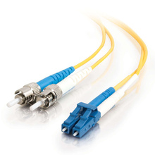 16.4ft (5m) LC-ST 9/125 OS2 Duplex Single-Mode PVC Fiber Optic Cable - Yellow 16.4ft (5m) LC-ST 9/125 OS2 Duplex Single-Mode PVC Fiber Optic Cable - Yellow