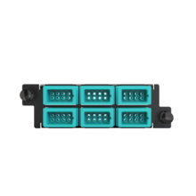 Infinium, 6 acclAIM to acclAIM, OM4, Multimode, Passthrough Fiber Adapters, HDFP Panel, 48 Fiber, Aqua Infinium, 6 acclAIM to acclAIM, OM4, Multimode, Passthrough Fiber Adapters, HDFP Panel, 48 Fiber, Aqua