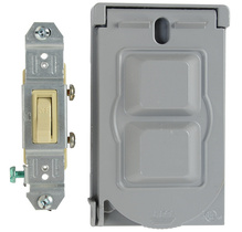 Cast Weatherproof Cover Single Pole Toggle Switch, Gray Cast Weatherproof Cover Single Pole Toggle Switch, Gray