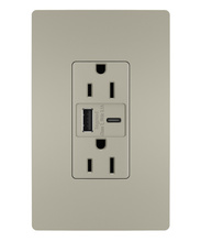radiant® 3.1A USB Outlet, Type A/C, 15A, Tamper-Resistant, Nickel