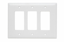 TradeMaster® Junior Jumbo 3-Gang Nylon Wall Plate, 3 Decorator Openings, White TradeMaster® Junior Jumbo 3-Gang Nylon Wall Plate, 3 Decorator Openings, White