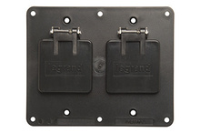 2-Gang Flip Lid (2) 1.56-in Diameter Openings Cover Plate, Black 2-Gang Flip Lid (2) 1.56-in Diameter Openings Cover Plate, Black