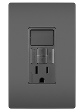 radiant® Combination Single Pole Switch and Tamper-Resistant 15A Duplex Self-Test GFCI Receptacles with SafeLock® Protection, Black