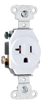 20A 125V Heavy Duty Spec-Grade Single Receptacle, Side Wire, White