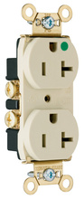 Discontinued - 20A 125V Heavy Duty Hospital-Grade Smooth Face Duplex Receptacle, Back and Side Wire, Ivory