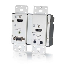 4K HDMI® and VGA + Stereo Audio HDBaseT over Cat Extender Wall Plate Transmitter (TAA Compliant) - White 4K HDMI® and VGA + Stereo Audio HDBaseT over Cat Extender Wall Plate Transmitter (TAA Compliant) - White