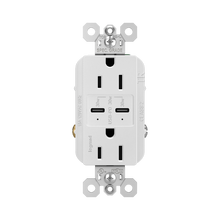 radiant® 30W USB Outlet, Type C, 15A, Tamper-Resistant, White