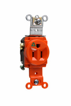 Isolated Ground Heavy Duty Spec Grade Single Receptacles, Back and Side Wire, 15A, 125V, Orange Isolated Ground Heavy Duty Spec Grade Single Receptacles, Back and Side Wire, 15A, 125V, Orange