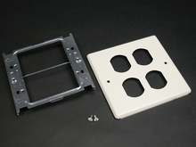 2-GANG W/TWO DUPLEX OPENINGS-IVORY 2-GANG W/TWO DUPLEX OPENINGS-IVORY
