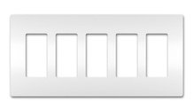 radiant® 5-Gang Screwless Wall Plate, White radiant® 5-Gang Screwless Wall Plate, White