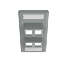 SINGLE GANG HDJ ANGLED FACEPLATE, 4 PORT, WM DARK GRAY