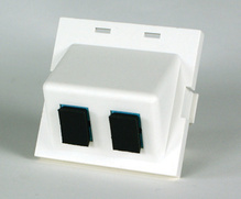 Series II Module, 2-SC Simplex (2 Fibers) Multimode, Aqua adapters, 180 degree exit Series II Module, 2-SC Simplex (2 Fibers) Multimode, Aqua adapters, 180 degree exit