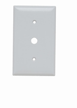 1-Gang Thermoset Wall Plate, 0.53-in Round Opening for Telephone or Cable, White 1-Gang Thermoset Wall Plate, 0.53-in Round Opening for Telephone or Cable, White