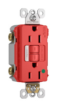 Discontinued - Discontinued - Hospital Grade Combination Tamper Resistant 15A Self Test GFCI with Night Light, Red