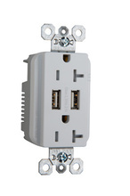 3.1A Spec Grade USB Outlet, Type A, 20A, Tamper-Resistant, White 3.1A Spec Grade USB Outlet, Type A, 20A, Tamper-Resistant, White