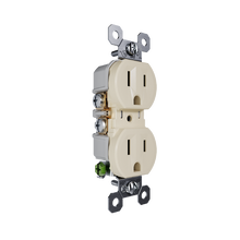 TradeMaster® 15A 125V Tamper-Resistant External Pressure Plated Duplex Receptacle, Ivory TradeMaster® 15A 125V Tamper-Resistant External Pressure Plated Duplex Receptacle, Ivory