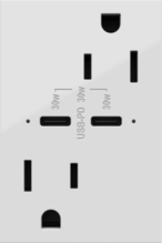 adorne® 30W USB Outlet, Type C, 15A, Tamper-Resistant, Plus-Size, White