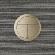 Evolution 8-inch diameter furniture feed cover. Satin Brass.