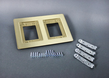Omnibox® Double Gang Rectangular Brass Carpet/Tile Flange Omnibox® Double Gang Rectangular Brass Carpet/Tile Flange