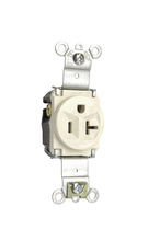 20A 125V Heavy Duty Spec-Grade Single Receptacle, Back and Side Wire, Light Almond