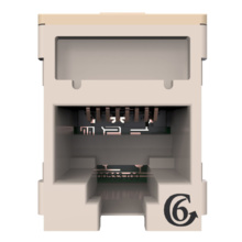 Clarity High Density Jack (HDJ) SNAP Cat6 Jack, T568 A/B, Fog White