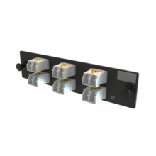 Q-Series, OFP Adapters 6 Keyed Front Keyed Rear LC Duplex Adapters, 12 Fiber, White