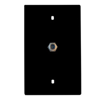 1-Gang Pre-configured Wall Plate with One F-Type Coupler, Black 1-Gang Pre-configured Wall Plate with One F-Type Coupler, Black