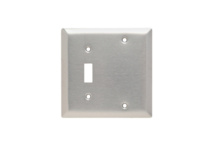 Combination Openings, 1 Toggle Switch and 1 Blank, Two Gang, 302/304 Stainless Steel Combination Openings, 1 Toggle Switch and 1 Blank, Two Gang, 302/304 Stainless Steel