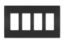 radiant® 4-Gang Screwless Wall Plate, Black