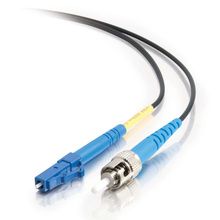 Discontinued - 32.8ft (10m) LC-ST 9/125 OS2 Simplex Single-Mode Fiber Optic Cable - Plenum CMP-Rated - Black